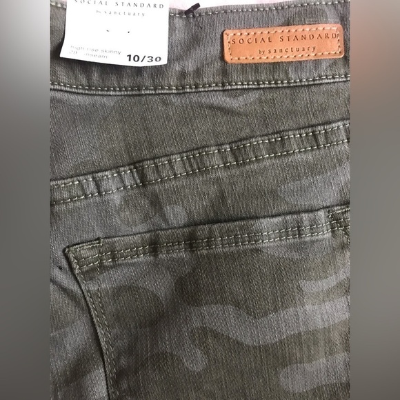 NEW Social Standard by Sanctuary Women Cotton High Rise Camo Skinny Jean Size 10 - Picture 10 of 14